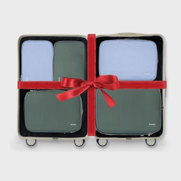 【韓國Branden】二代 超抗壓旅行壓縮袋「藍色混色」S+S+M+M+L 五件組 壓縮收納袋 壓縮袋 收納袋 旅行收納袋 