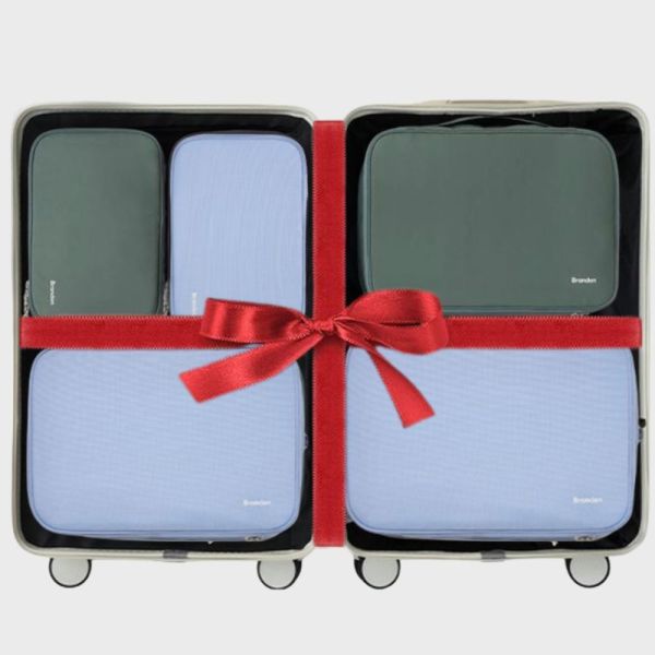 【韓國Branden】二代 超抗壓旅行壓縮袋「綠色混色」S+S+M+M+L 五件組 壓縮收納袋 壓縮袋 收納袋 旅行收納袋 