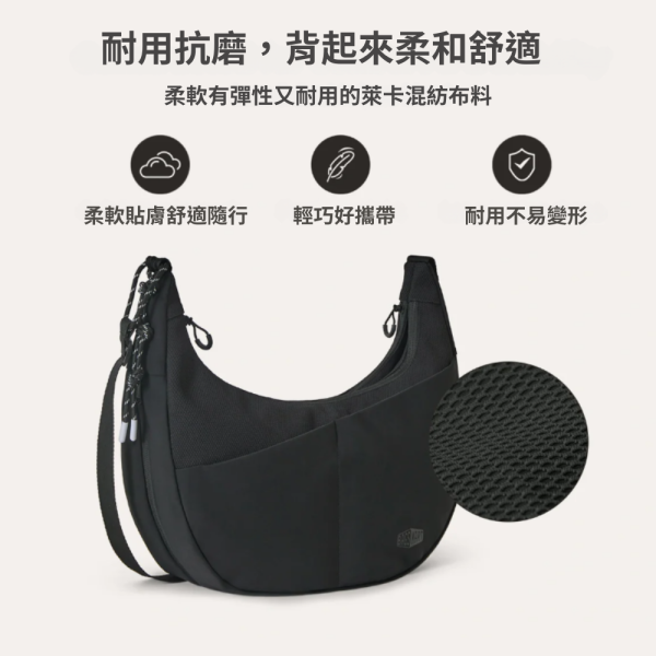 【美國Bagsmart】大容量半月包 16L 半月包 腋下包 原廠保固 單肩包 多隔層 可擴充設計 肩背袋可調 