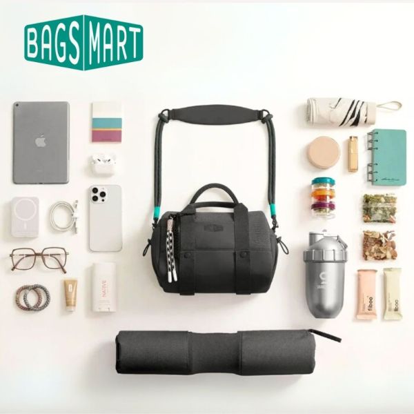 【美國Bagsmart】輕量迷你手提包5.5L 行李包 運動包 輕巧容量 多隔層 運動包 可掛瑜珈墊 防水PVC 
