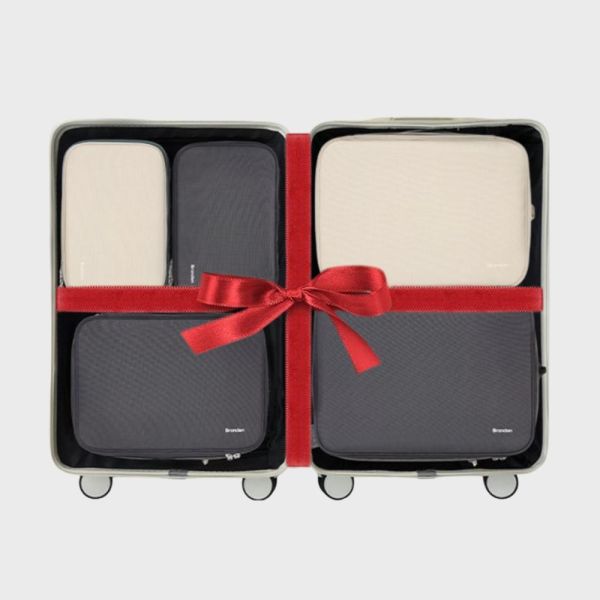 【韓國Branden】二代 超抗壓旅行壓縮袋「奶茶混色」S+S+M+M+L 五件組 壓縮收納袋 壓縮袋 收納袋 旅行收納袋 