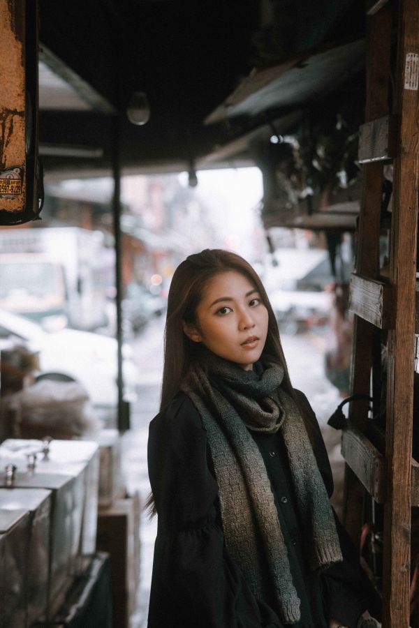 厚磅混色麻花圍巾 