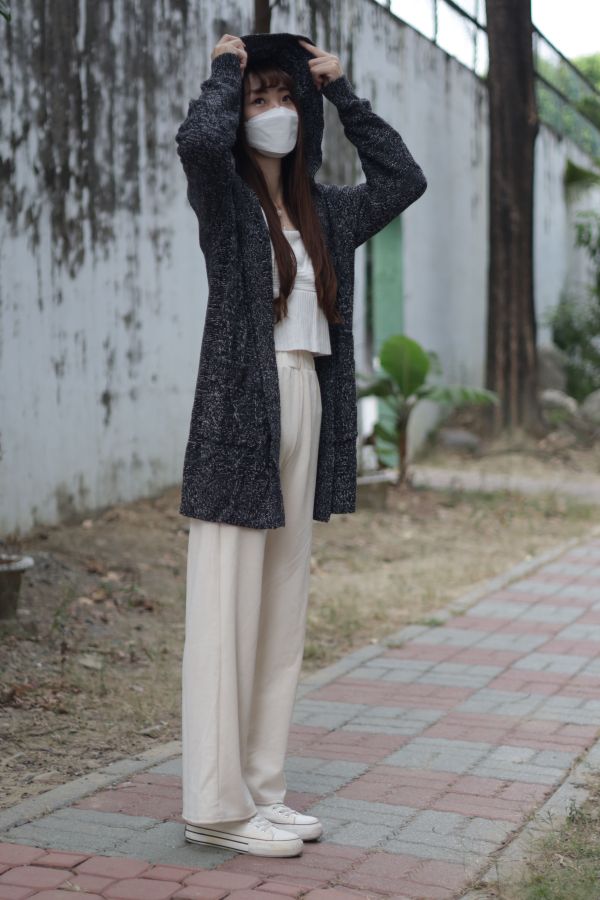 長版連帽雙口袋外套 