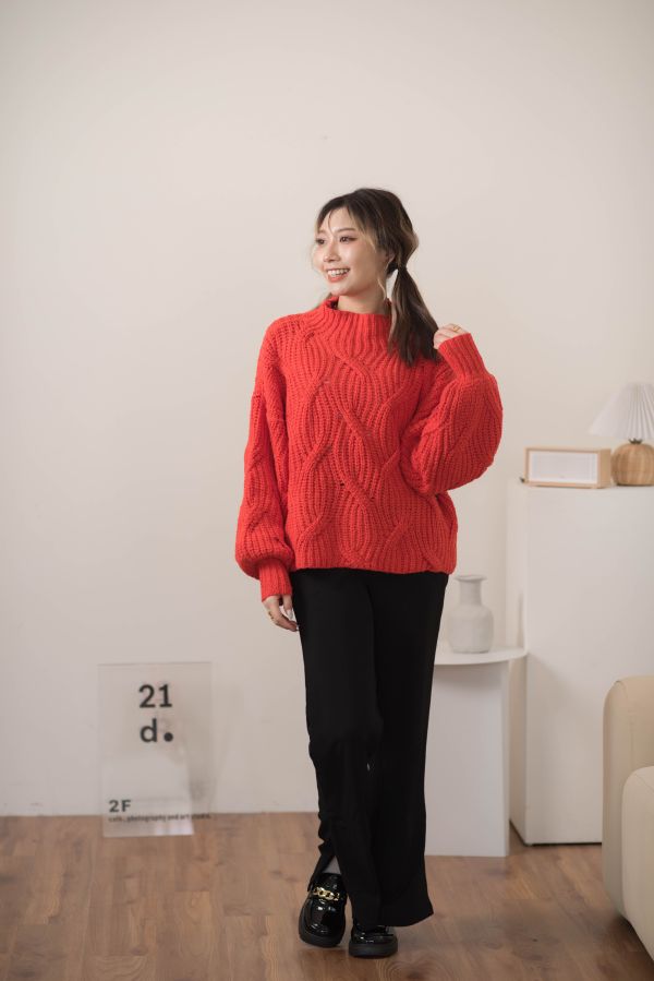 短版泡泡袖毛衣 短版毛衣