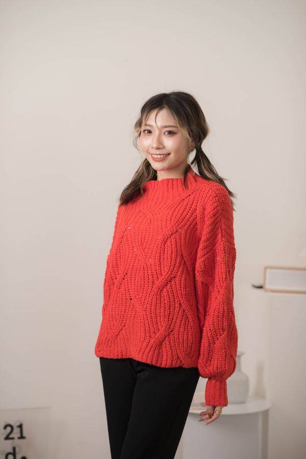 短版泡泡袖毛衣 短版毛衣