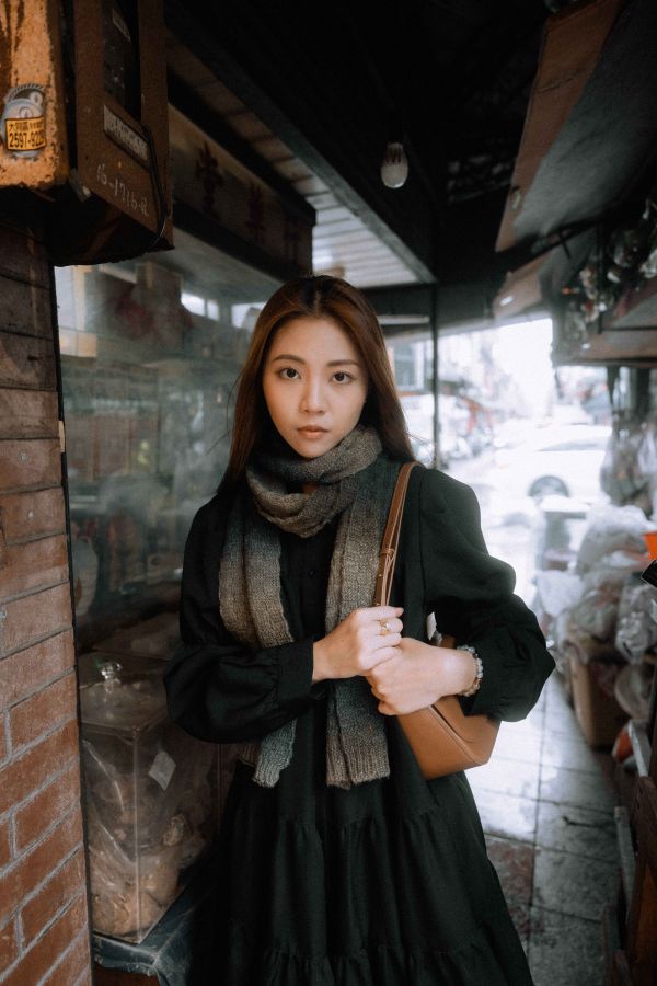 厚磅混色麻花圍巾 