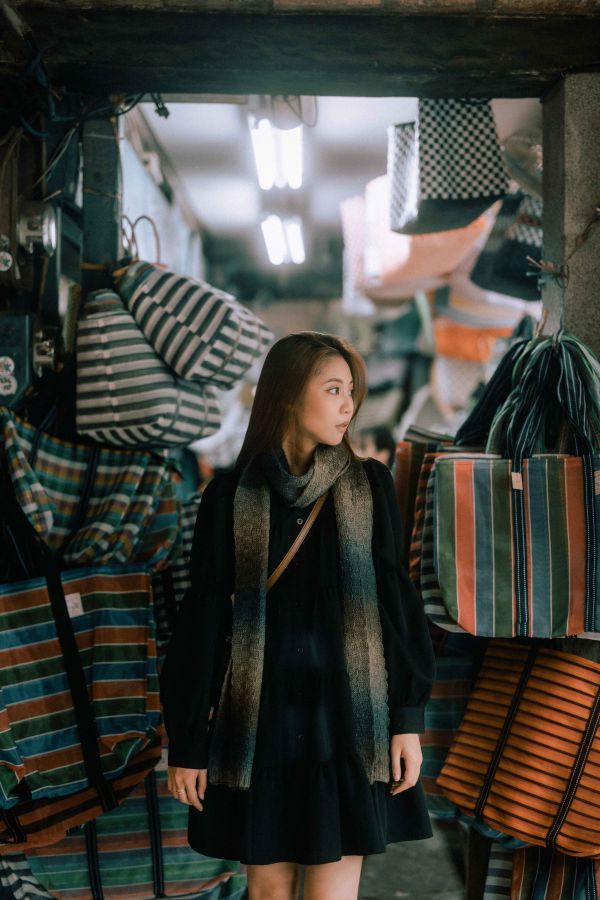 厚磅混色麻花圍巾 