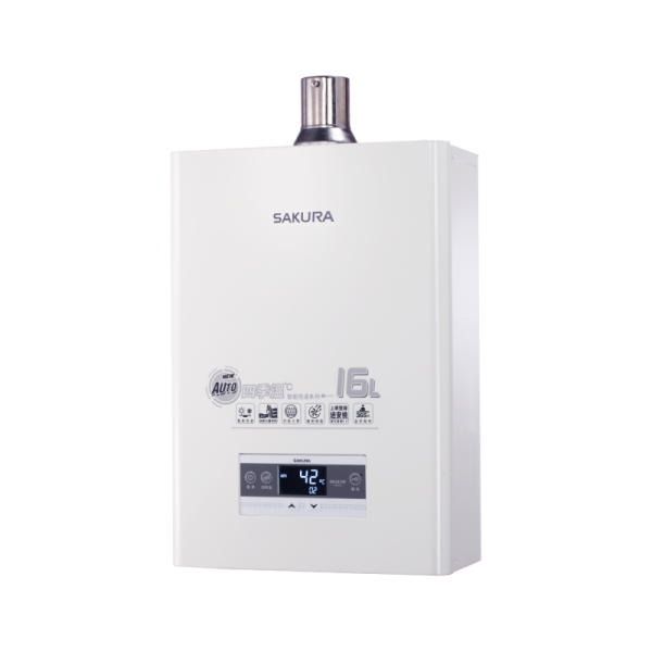 櫻花 DH-1670F 16L 四季溫智慧熱水量熱水器（含基本安裝） 櫻花瓦斯熱水器,DH-1670F,16L智慧熱水量,恆溫熱水器,節能熱水器,贈基本安裝