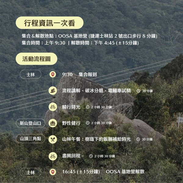 【新山】巨岩越野企劃：電輔騎行 x 體力鍛鍊 x 360°壯闊山景 汐止新山,新山步道,攀岩體驗,台北近郊秘境,電輔車,大還景自然景點,台北近郊一日遊