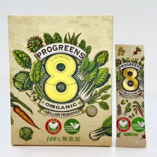【PROGREENS 益生綠】有機蔬菜AB益生菌青汁｜30包/盒（每包含100億益生菌） 