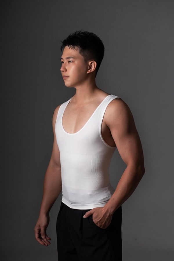 【夠 GO wear】Go Cooler 夠酷男性涼感塑身衣(2入)｜白 