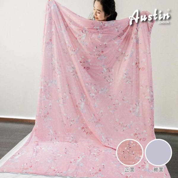 【Austin Home 奧斯汀寢飾】瑪奇朵冰紗被｜花苞仙子(粉)150X200cm 
