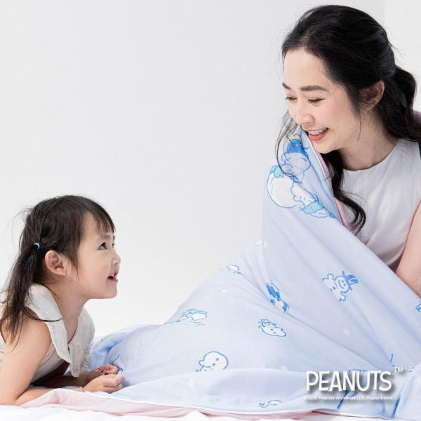 【Austin Home 奧斯汀寢飾】史努比瑪奇朵冰紗被｜雪人滾滾150X200cm 