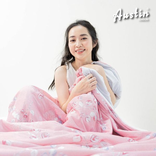【Austin Home 奧斯汀寢飾】瑪奇朵冰紗被｜花苞仙子(粉)150X200cm 