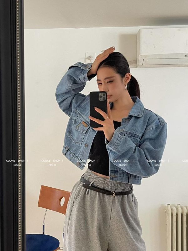 韓系小標牛仔外套\ 