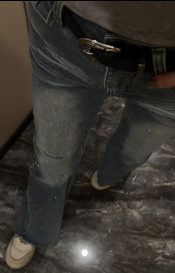 細閃亮鑽牛仔褲（附皮帶） 