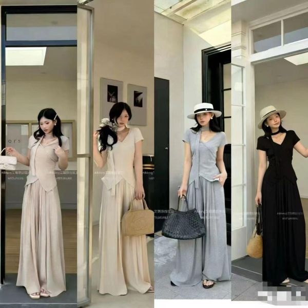 V領顯瘦繞脖套裝 