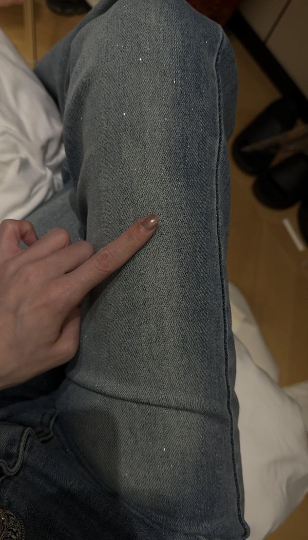 細閃亮鑽牛仔褲（附皮帶） 