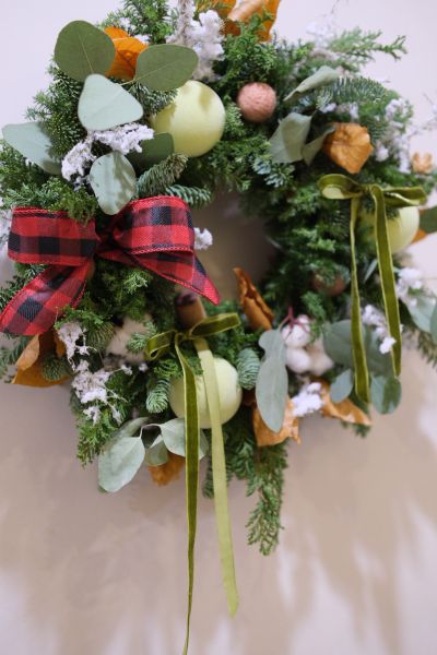 滿滿諾貝松聖誕花圈｜聖誕經典 乾燥花,永生花,索拉花,太陽玫瑰,乾燥盆花,情人節,母親節,生日