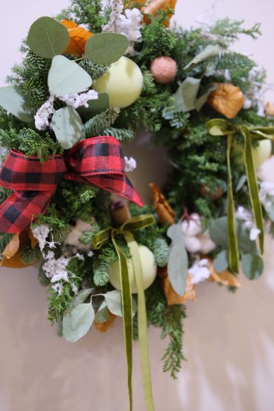 滿滿諾貝松聖誕花圈｜聖誕經典 乾燥花,永生花,索拉花,太陽玫瑰,乾燥盆花,情人節,母親節,生日