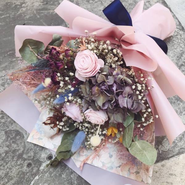 約定~ 乾燥大花束 乾燥花,永生花,永恆花,鮮花,花束,情人節花束,母親節花束,畢業花束