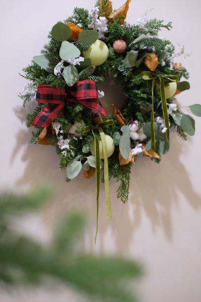 滿滿諾貝松聖誕花圈｜聖誕經典 乾燥花,永生花,索拉花,太陽玫瑰,乾燥盆花,情人節,母親節,生日