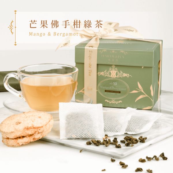 NO.53｜芒果佛手柑綠茶 30入三角裸茶包 綠茶,芒果,伯爵,英茶香,英國茶,歐洲茶品,下午茶,英國,茶包,三角茶包