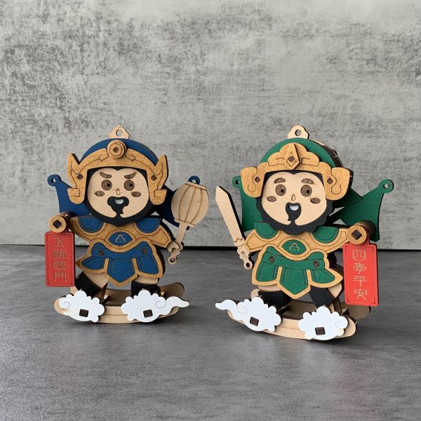 【現貨】門神遙遙 五福臨門 四季平安 筆筒 招財擺飾 手作 DIY 木質 新年 年節送禮 過年裝飾 過年布置 新年禮物 