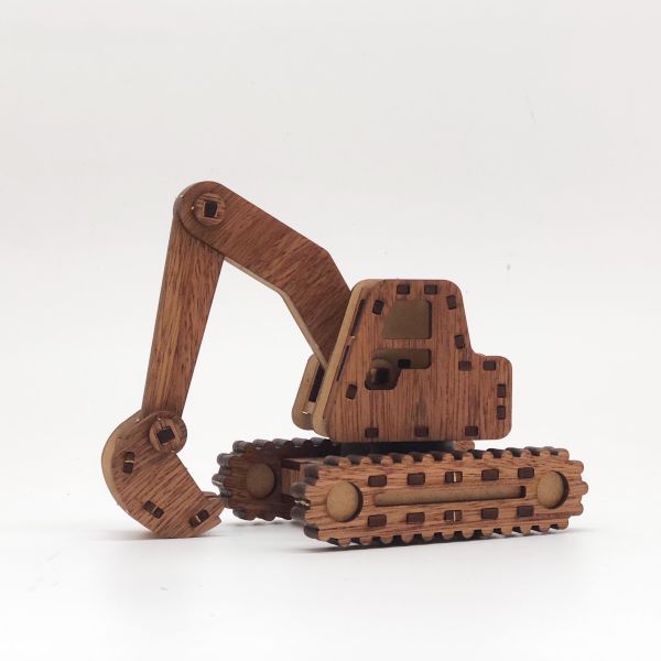 【全館現貨】卷木森活館【挖土機】DIY 組裝 木製玩具 動手做 交通工具 模型車 玩具車 車車玩具 質感 