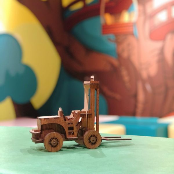【全館現貨】卷木森活館【堆高機】手作DIY 組裝 木製玩具 動手做 交通工具 模型 玩具車 