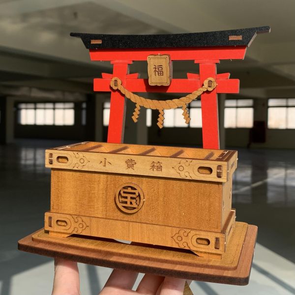 現貨【鳥居 賽錢箱】手作DIY 小費箱 打賞箱 木製 存錢筒 日式 木質 新年禮物 存錢罐 御守 客製化禮物 撲滿 