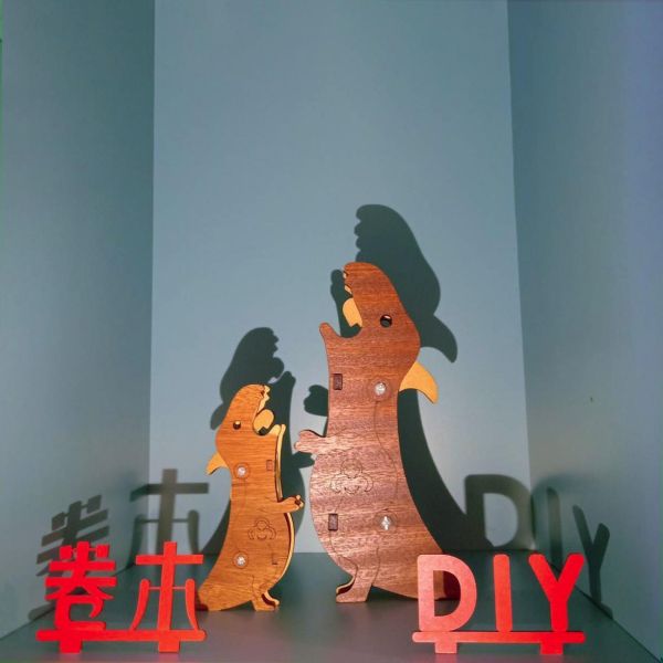 【全館現貨】卷木森活館【大／小 暴龍造型 戰鬥陀螺】DIY 組裝 木製玩具 模型 動手做 兒童玩具 雙人 多人對戰 團體遊戲 