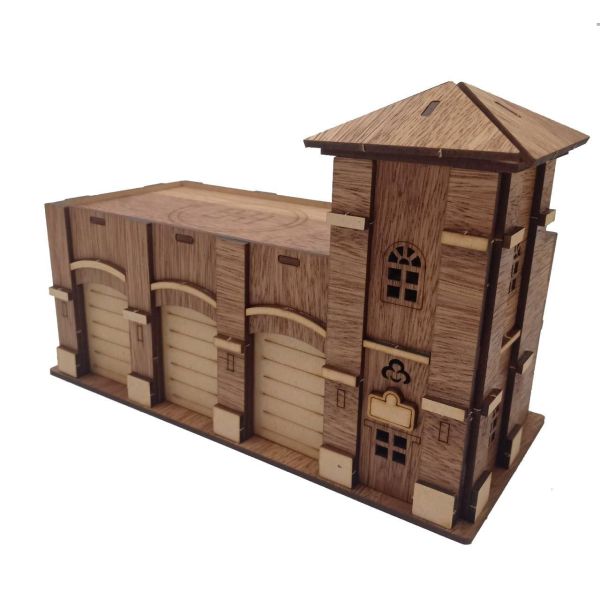 【全館現貨】卷木森活館【消防局】建築物 手作 DIY 組裝 木製玩具 動手做 交通工具 模型 玩具車 