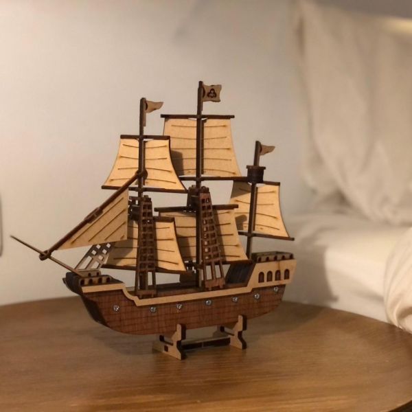 【現貨】手作DIY【大船入港 一帆風順 帆船】達人等級 組裝 木製玩具 模型 海賊王 動手做 兒童玩具 擺飾 霸氣 畢業 