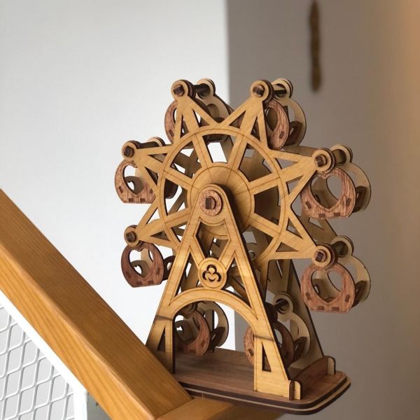 【絕版】【全館現貨】卷木森活館 達人等級【大摩天輪】可動 DIY 組裝 木製玩具 模型 動手做 擺飾 