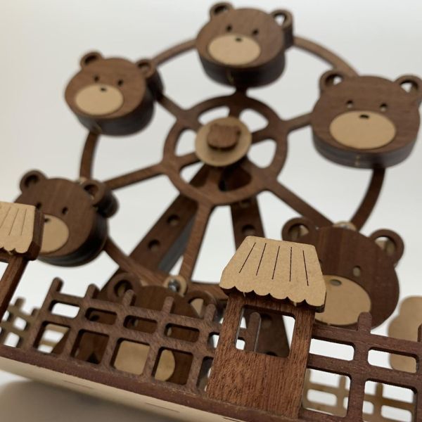 現貨【小熊 摩天輪】DIY 組裝 木製玩具 模型 動手做 兒童玩具 益智 聖誕節 交換禮物 可愛 療癒 擺飾 
