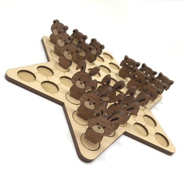 【全館現貨】【手作 DIY】小動物 造型 跳棋 桌遊 組裝玩具 木製 木頭 模型 動手做 兒童玩具 益智遊戲 可愛 