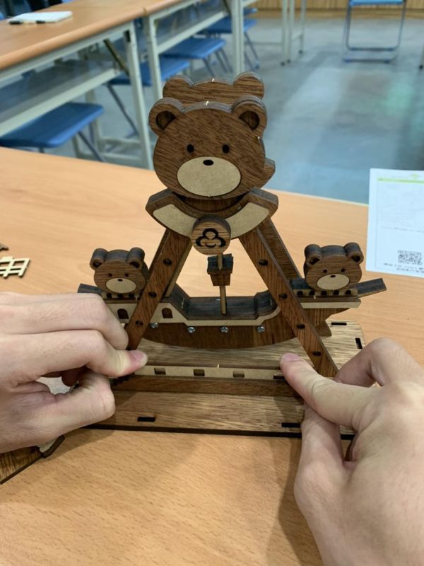 現貨【小熊 海盜船】可動 DIY 組裝 木製玩具 模型 動手做 兒童玩具 益智 遊樂園 擺飾 聖誕節 交換禮物 可愛療癒 