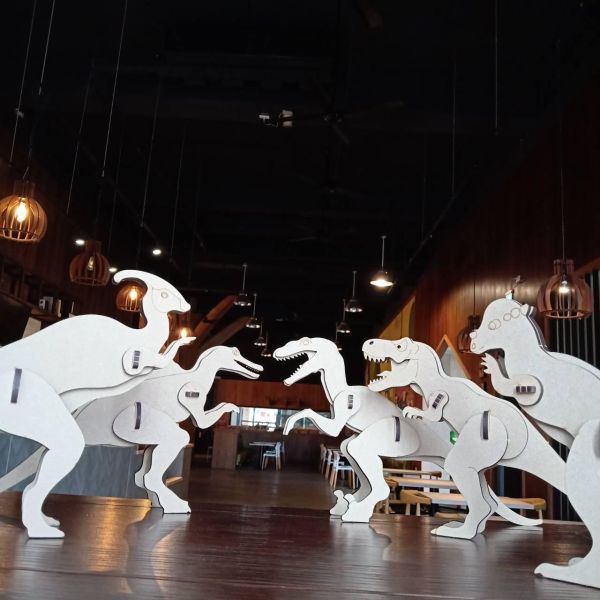 【全館現貨】卷木森活館【大恐龍 模型 公仔 暴龍】DIY 組裝 木製玩具 模型 動手做 兒童玩具 辦公室 童趣 可愛 