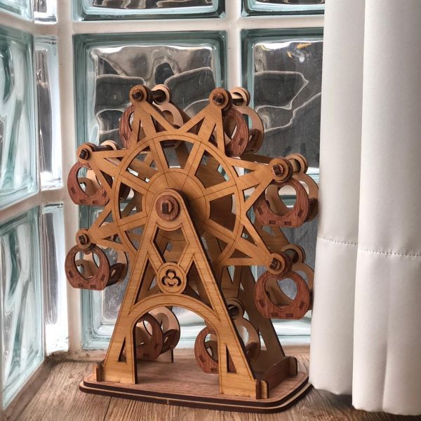 【絕版】【全館現貨】卷木森活館 達人等級【大摩天輪】可動 DIY 組裝 木製玩具 模型 動手做 擺飾 