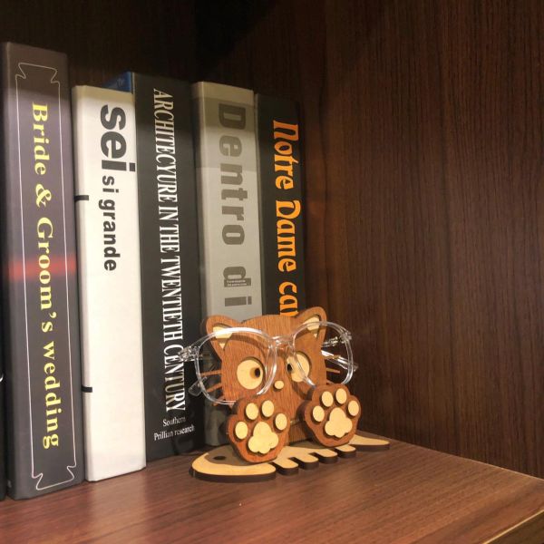 【全館現貨】【貓咪 眼鏡架】小貓咪 造型 手作 DIY 組裝 模型 動手做 辦公室 收納盒 收納 動手做 寵物 