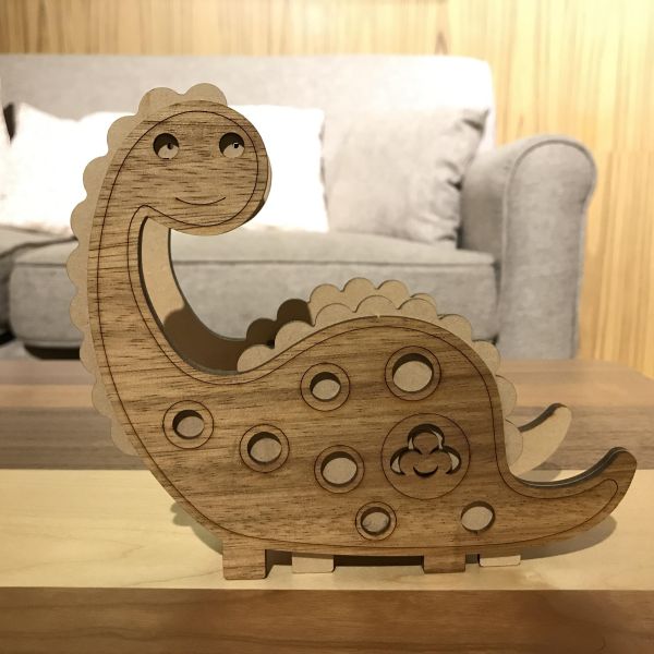 【全館現貨】卷木森活館【脖子短短 腕龍筆筒】恐龍 造型 DIY 組裝 木製玩具 模型 動手做 兒童玩具 辦公室 