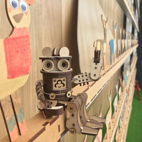 【全館現貨】【卷兒機器人公仔拼板】DIY 組裝 木製玩具 模型 動手做 兒童玩具 達人 