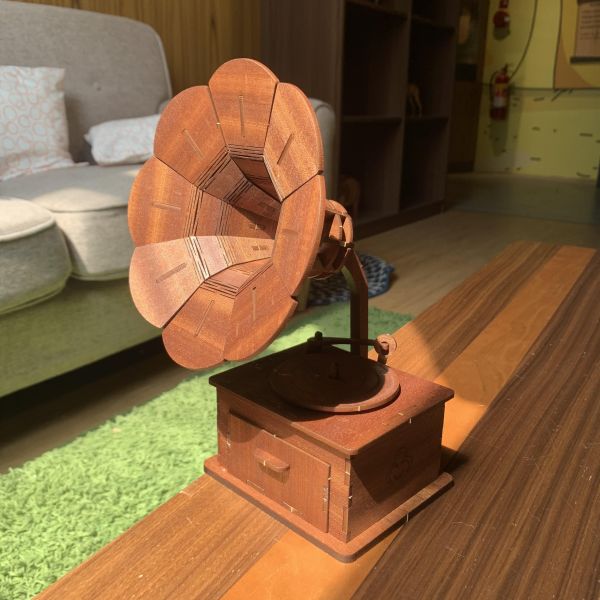 【手作DIY】留聲機 收納盒 組裝 木製擺飾 木質 質感情人節 畢業 