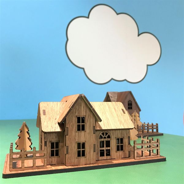 現貨【小木屋 造型 存錢筒】DIY 組裝 文具 存錢罐 木製玩具 動手做 聖誕節 交換禮物 可愛 療癒 