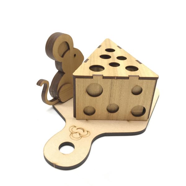 【全館現貨】卷木森活館【黃金鼠筆筒】DIY 組裝 木製玩具 模型 動手做 辦公室 小物 收納 