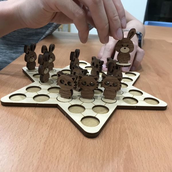 【全館現貨】【手作 DIY】小動物 造型 跳棋 桌遊 組裝玩具 木製 木頭 模型 動手做 兒童玩具 益智遊戲 可愛 