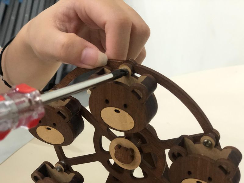 現貨【小熊 摩天輪】DIY 組裝 木製玩具 模型 動手做 兒童玩具 益智 聖誕節 交換禮物 可愛 療癒 擺飾 