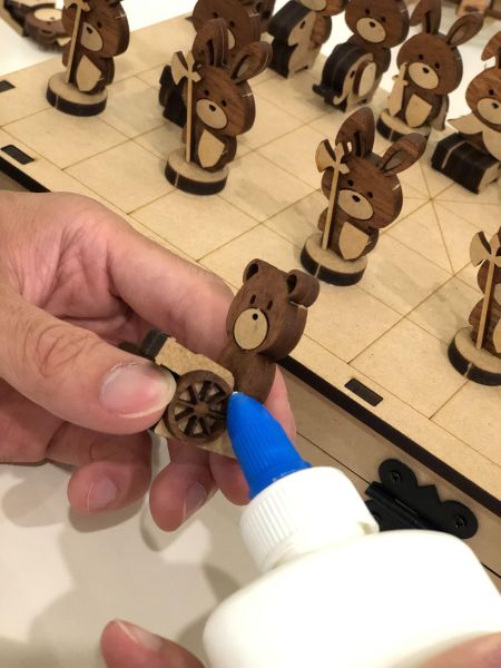 【全館現貨】卷木森活館【Q版動物象棋】DIY 組裝 木製玩具 模型 動手做 兒童玩具 益智 