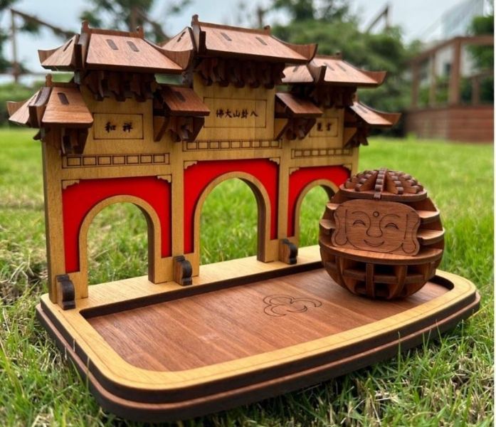 【手作DIY】彰化大佛 不倒翁 八卦山 牌樓 置物盤 收納 模型 袖珍 迷你 建築模型 組裝 